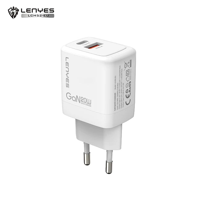 Cargador Lenyes para Smartphones 20w Tipo C - Tipo C Con Tecnología GAN