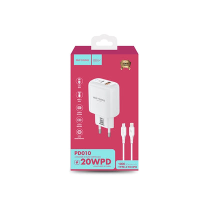 Cargador Motomo Tipo C - Lightning de 20w